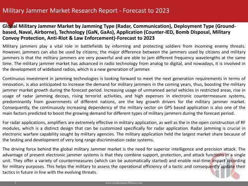Military Jammer Market Research Report – Forecast to 2023