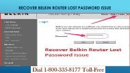 Recover Belkin Router Lost Password Issue 18003358177