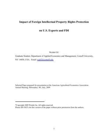 Impact of Foreign Intellectual Property Rights ... - AgEcon Search