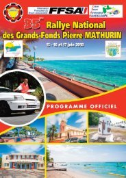 GUIDE DU SPECTATEUR RN GRANDS FONDS RALLYE PIERRE MATHURIN