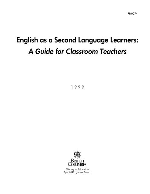 A Guide for Classroom Teachers - Education