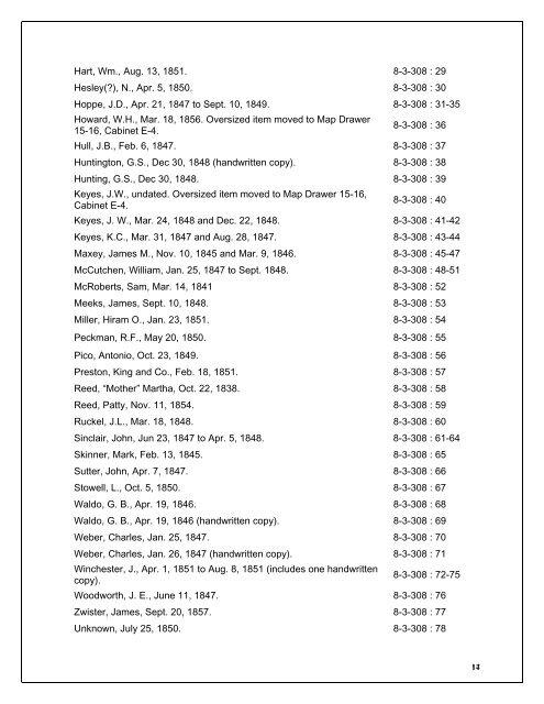 Researcher's Guide to Sutter's Fort's Collections of Donner Party ...