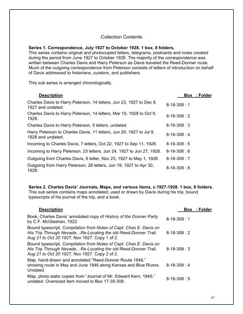 Researcher's Guide to Sutter's Fort's Collections of Donner Party ...