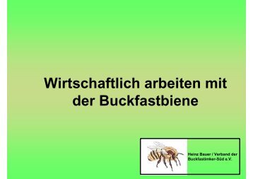 Wirtschaftlich arbeiten mit der Buckfastbiene