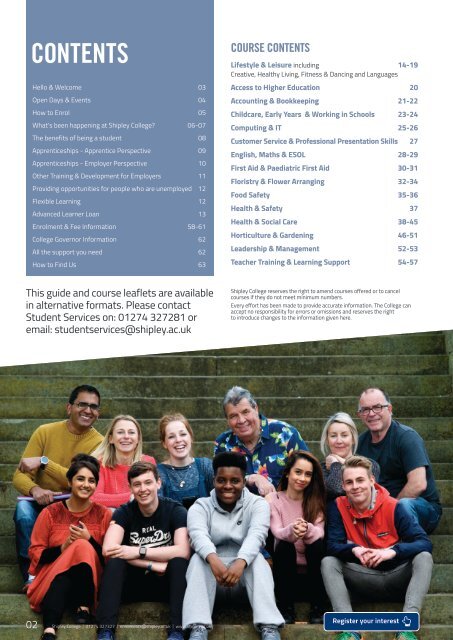 Shipley College Part-time Prospectus 2018-19