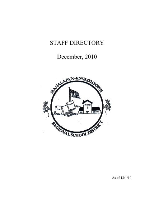 STAFF DIRECTORY December, 2010