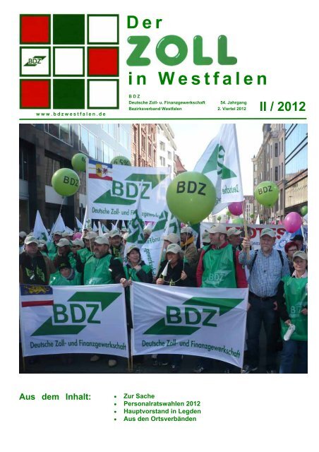 Personalratswahlen 2012 - auf der Homepage des BDZ Westfalen!