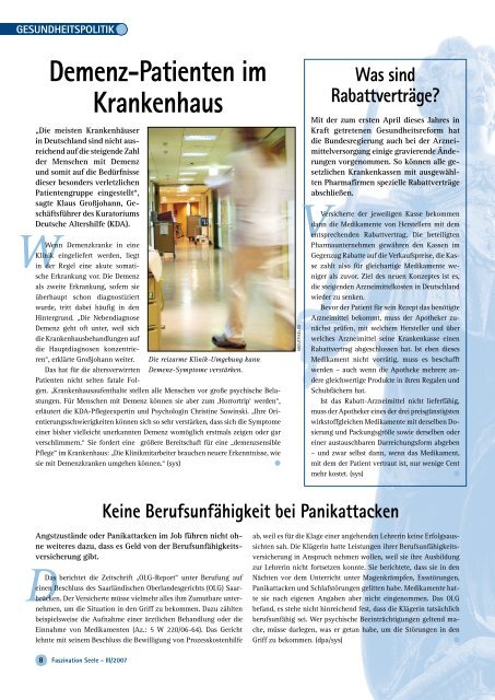 Faszination Seele 03/07 - Psychiatrie aktuell