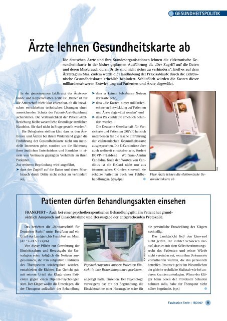 Faszination Seele 03/07 - Psychiatrie aktuell