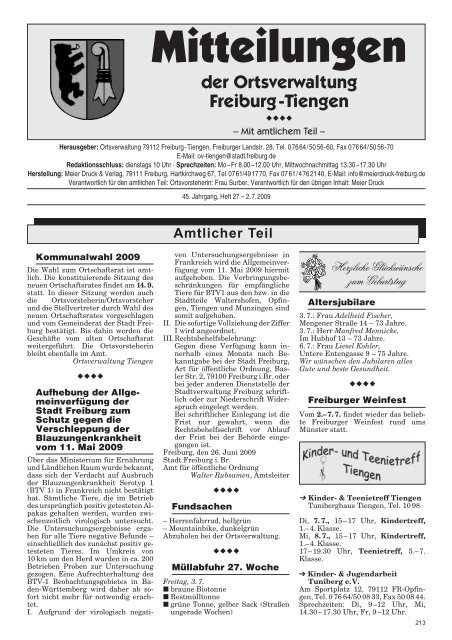 Club Tiengen - Stadt Freiburg im Breisgau