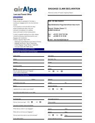 baggage claim declaration form and inventory list - Air Alps