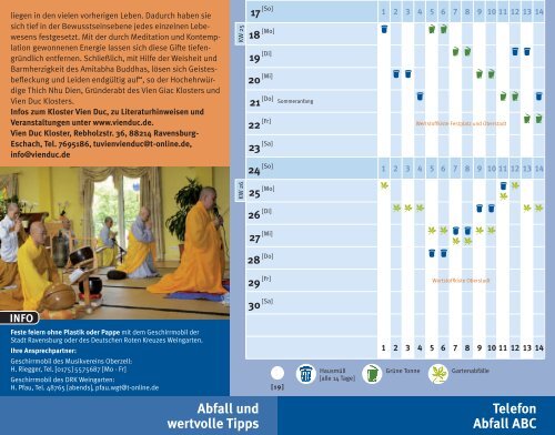 Umweltkalender 2012 - Stadt Weingarten