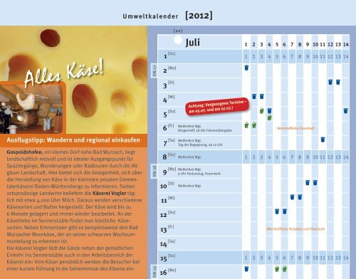 Umweltkalender 2012 - Stadt Weingarten