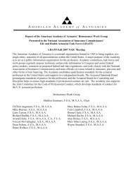 Reinsurance Work Group report - American Academy of Actuaries