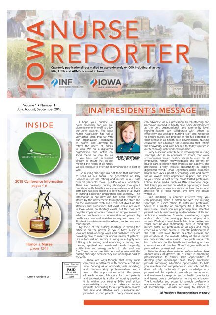 Iowa Nurse Reporter - July 2018