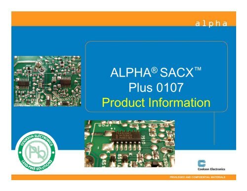 ALPHA SACX Plus 0107 Product Information