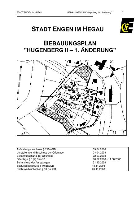 stadt engen im hegau bebauungsplan "hugenberg ii – 1. änderung"