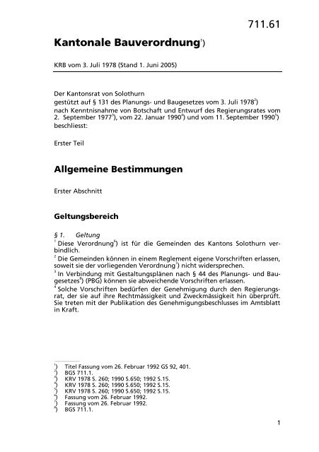 711.61 Kantonale Bauverordnung - Hausverein