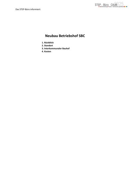 Neubau Betriebshof SBC