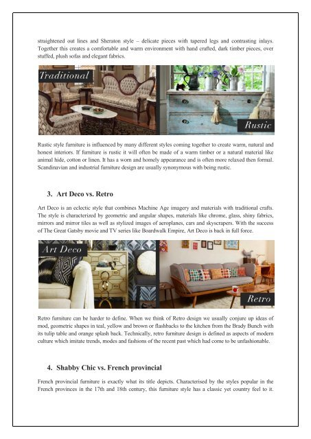 Different Types of Furniture Styles