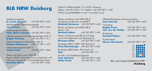 BLB NRW Duisburg - Bau- und Liegenschaftsbetrieb NRW