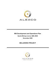 Mill Development and Operations Plan BELLEKENO PROJECT