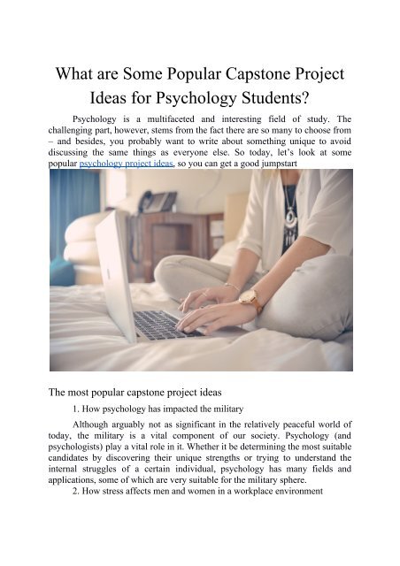 What are Some Popular Capstone Project Ideas for Psychology Students
