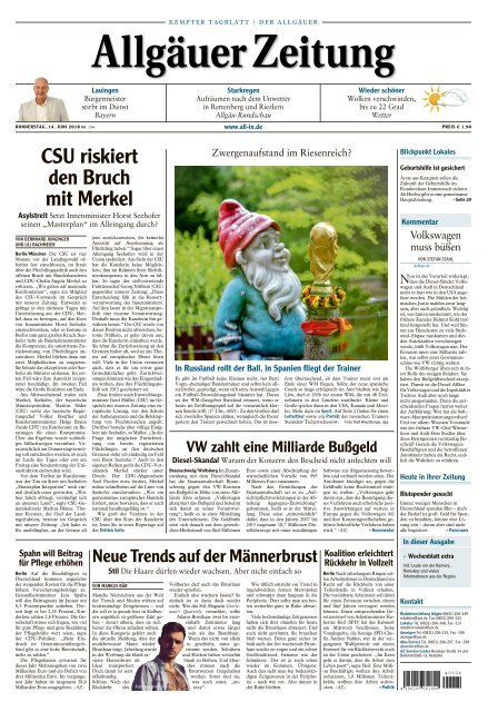 Allgäuer Zeitung Kempten vom 14. Juni 2018