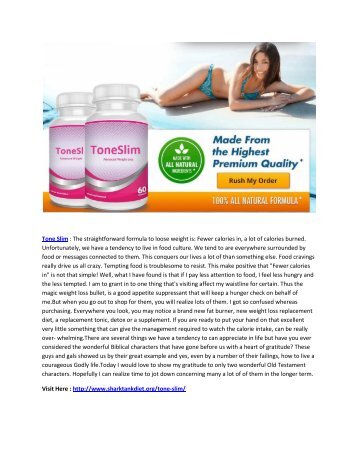 Reduce Craving In The Body With Tone Slim