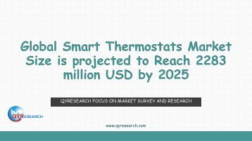 Global Smart Thermostats Market Size is projected to Reach 2283 million USD by 2025