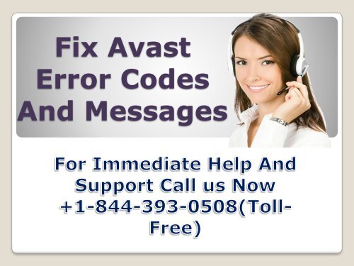 Fix Avast Error Code And Messages +1-844-393-0508