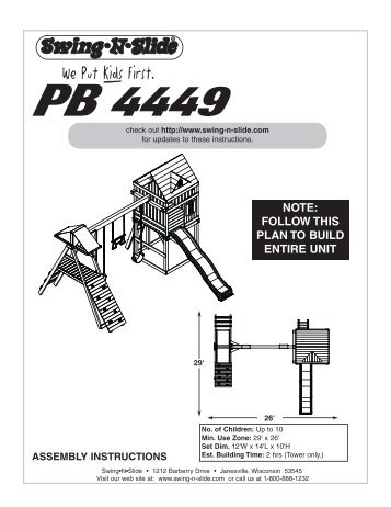 Lookout Tower Swingset Plan PB 4449 | Swing-N-Slide