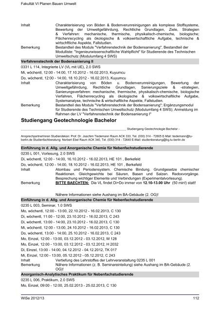 Fakultät VI Planen Bauen Umwelt - TU Berlin