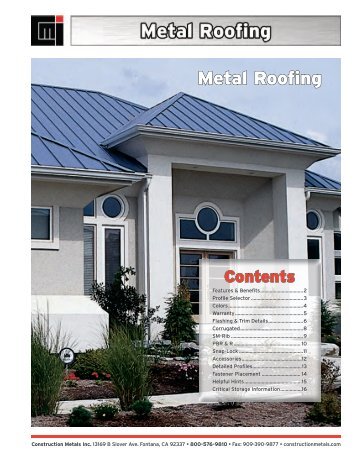 Metal Roofing Catalog - Construction Metals Inc.