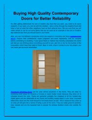 Buying High Quality Contemporary Doors for Better Reliability