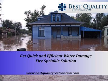 Get Quick and Efficient Water Damage Fire Sprinkle Solution