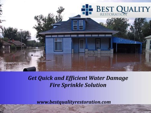 Get Quick and Efficient Water Damage Fire Sprinkle Solution