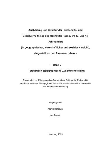 Ausbildung und Struktur der Herrschafts- und Besitzverhältnisse des ...