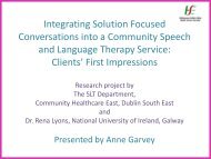 Integrating Solution Focused Conversations into a Community Speech