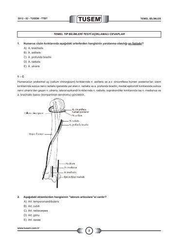 2 TEMEL TIP BİLİMLERİ TESTİ AÇIKLAMALI CEVAPLAR 1 ...