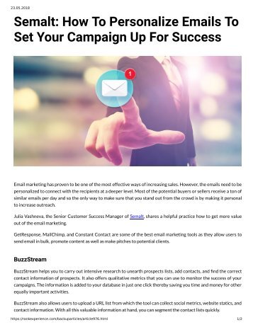 976 - Semalt How to Personalize Emails to Set Your Campaign Up for Success