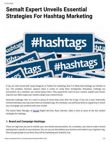 961 - Semalt Expert Unviels Essential Strategies for Hashtag Marketing