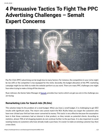 964 - 4 Persuasive Tactics to Fight the PPC Advertising Challenges - Semalt Expert Concerns