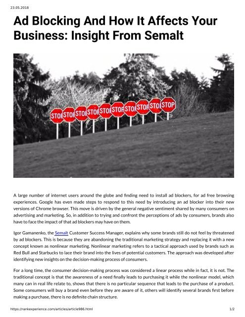 986 - Ad Blocking and How It Affects Your Business - Insight from Semalt