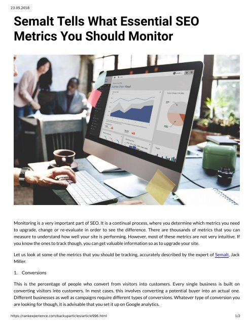 996 - Semalt Tells What Essential SEO Metrics You Should Monitor