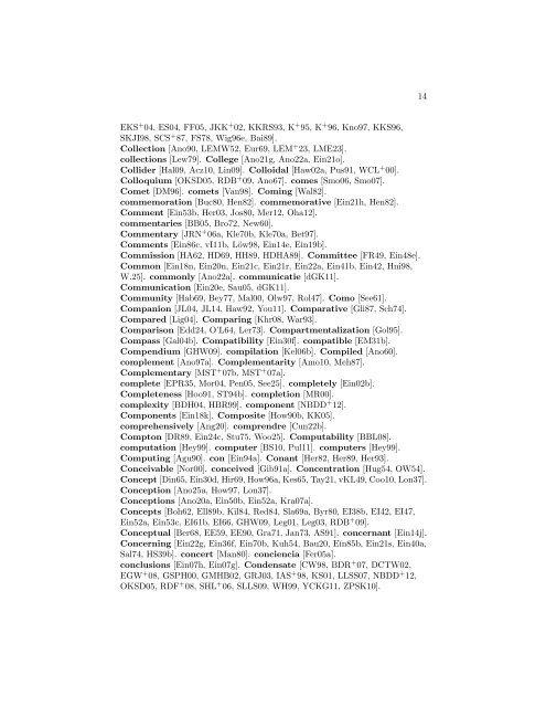 A Selected Bibliography of Publications by, and about, Albert Einstein