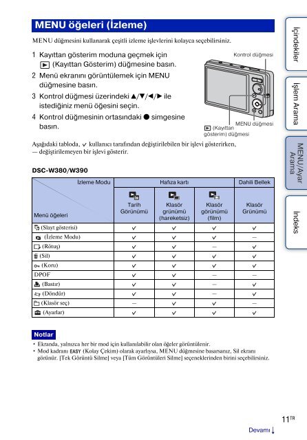 Sony DSC-W350D - DSC-W350D Consignes d&rsquo;utilisation Turc