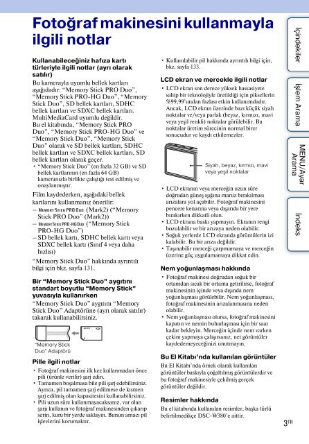 Sony DSC-W350D - DSC-W350D Consignes d&rsquo;utilisation Turc