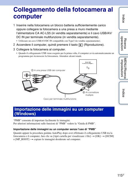 Sony DSC-W350D - DSC-W350D Consignes d&rsquo;utilisation Italien