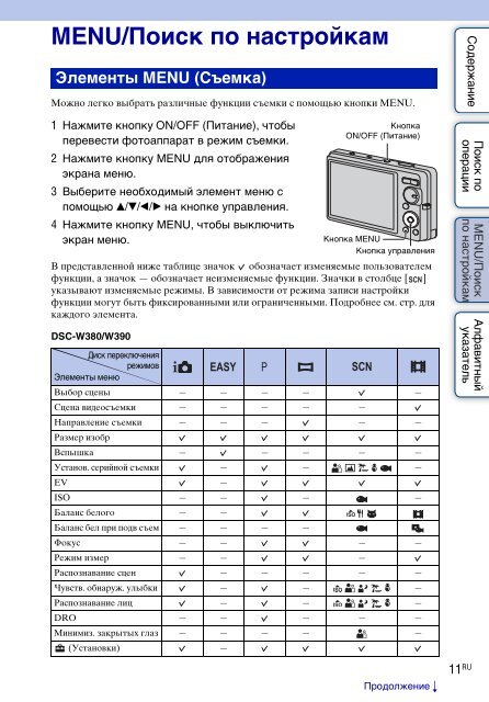 Sony DSC-W350D - DSC-W350D Guide pratique Russe